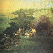 Samuel Scott Admiral Vernon capture of Porto Bello in 1739. painting